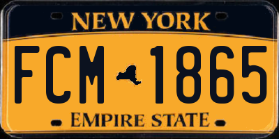 NY license plate FCM1865