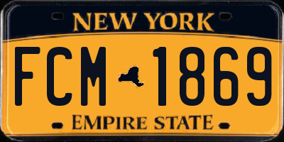 NY license plate FCM1869