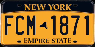 NY license plate FCM1871