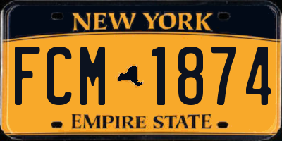 NY license plate FCM1874