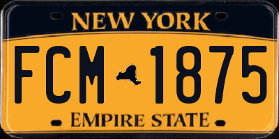 NY license plate FCM1875