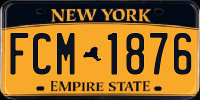 NY license plate FCM1876