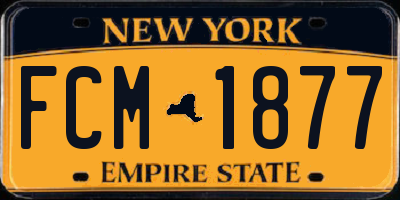 NY license plate FCM1877