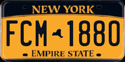 NY license plate FCM1880