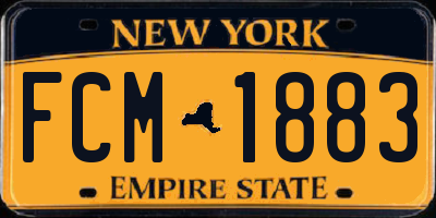 NY license plate FCM1883