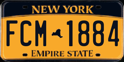 NY license plate FCM1884