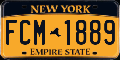 NY license plate FCM1889
