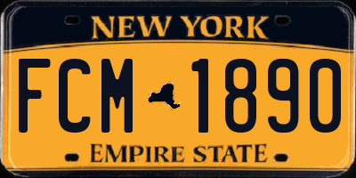 NY license plate FCM1890