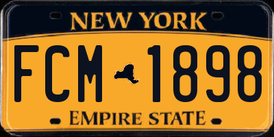 NY license plate FCM1898