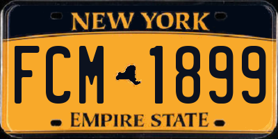 NY license plate FCM1899