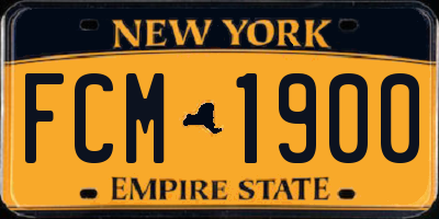 NY license plate FCM1900