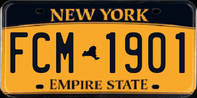 NY license plate FCM1901