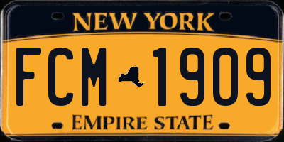 NY license plate FCM1909