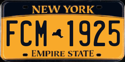NY license plate FCM1925