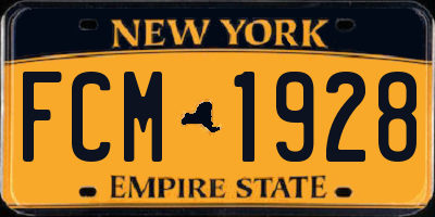 NY license plate FCM1928