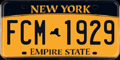 NY license plate FCM1929