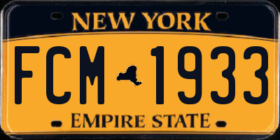 NY license plate FCM1933
