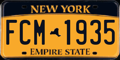 NY license plate FCM1935