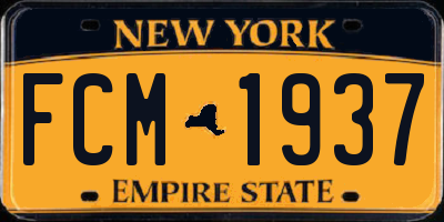 NY license plate FCM1937