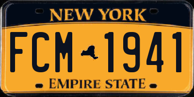 NY license plate FCM1941