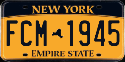 NY license plate FCM1945