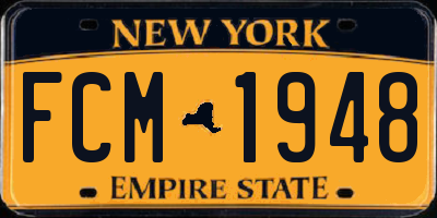 NY license plate FCM1948