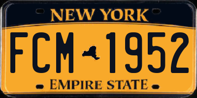 NY license plate FCM1952