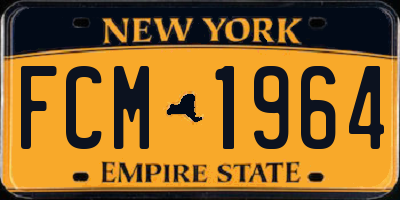 NY license plate FCM1964