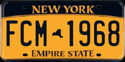 NY license plate FCM1968