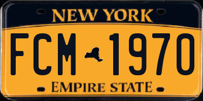 NY license plate FCM1970
