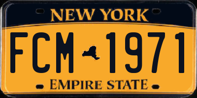 NY license plate FCM1971