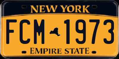 NY license plate FCM1973