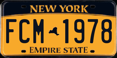 NY license plate FCM1978