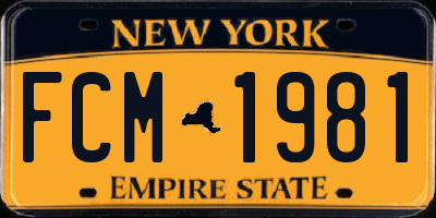 NY license plate FCM1981