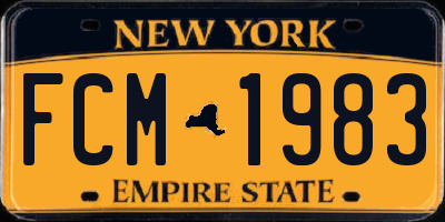 NY license plate FCM1983
