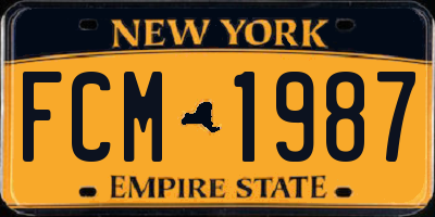 NY license plate FCM1987