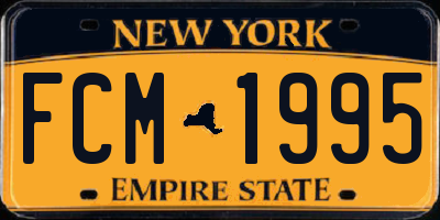 NY license plate FCM1995