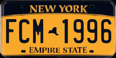 NY license plate FCM1996