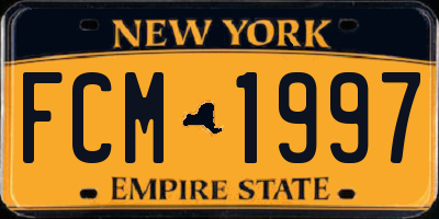NY license plate FCM1997