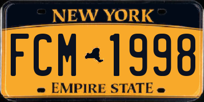 NY license plate FCM1998