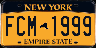 NY license plate FCM1999
