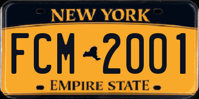 NY license plate FCM2001