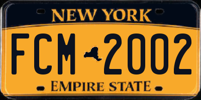 NY license plate FCM2002