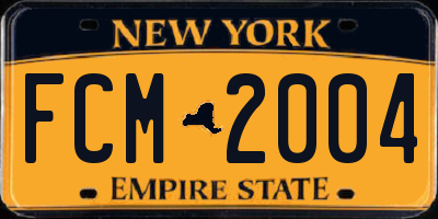 NY license plate FCM2004