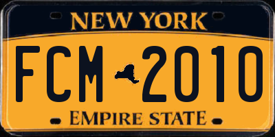 NY license plate FCM2010