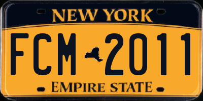 NY license plate FCM2011