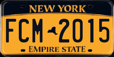NY license plate FCM2015