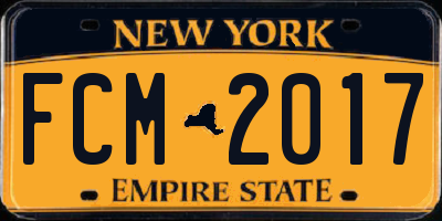 NY license plate FCM2017