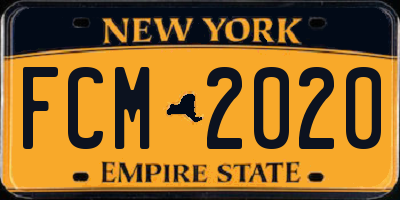 NY license plate FCM2020