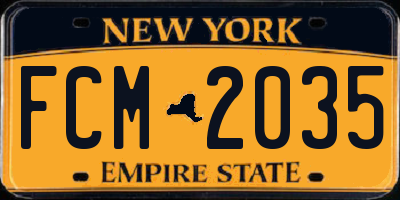 NY license plate FCM2035